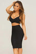 Black Two-piece Bandage Cropped Top Skirt Set